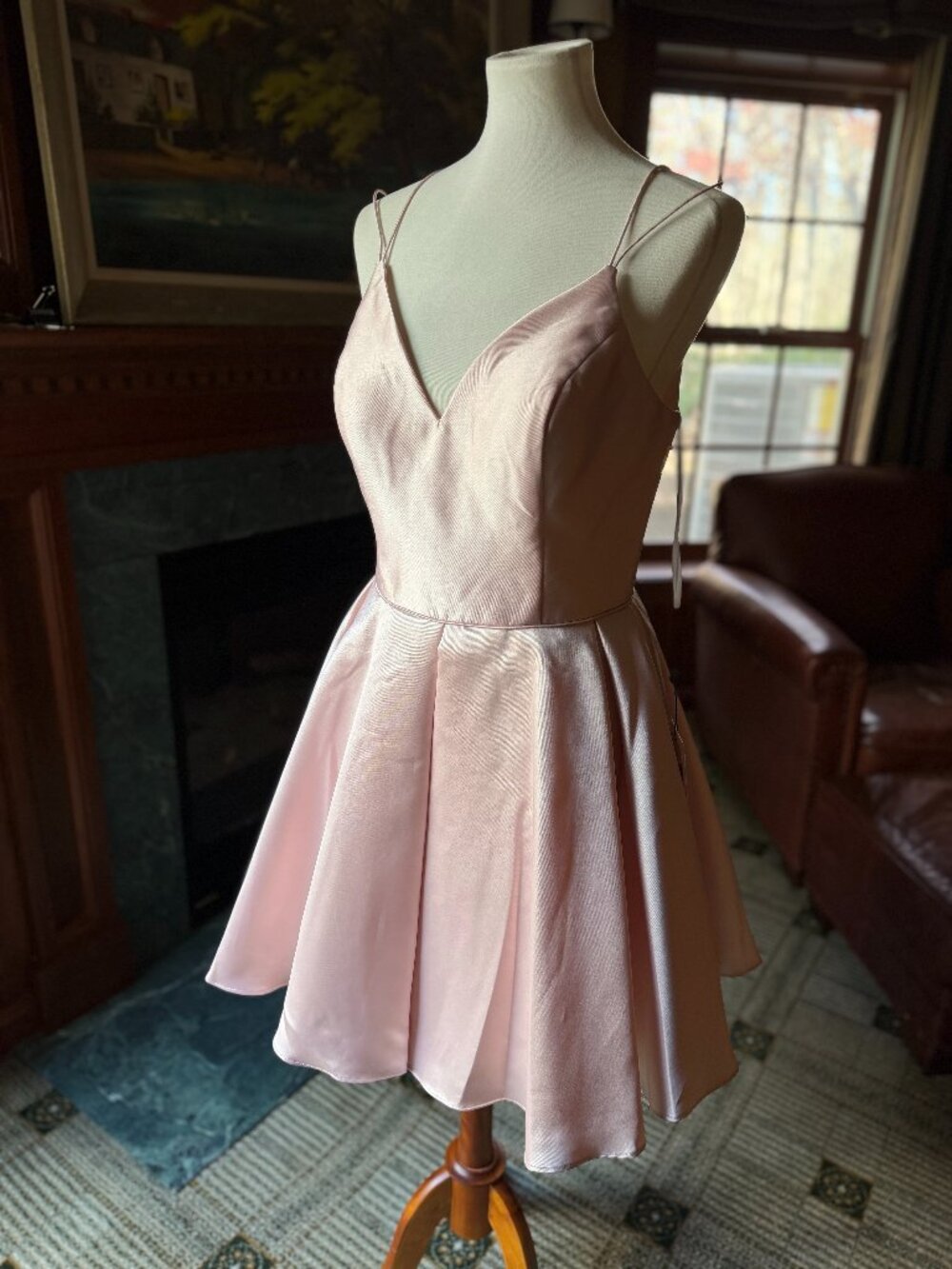 NWT Alyce Paris 3764 French Pink Mikado Fit & Flare Mini Dress - Size 12